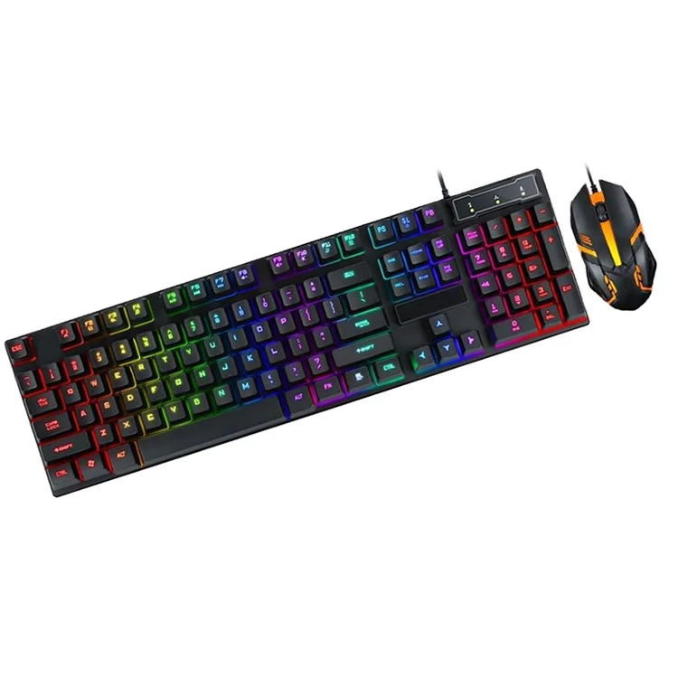 

Computer Accessories RGB USB Gaming Keyboard Mouse set for Games, Black