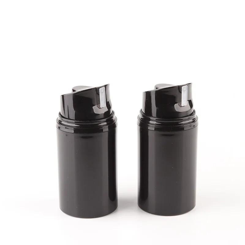 

30ml 50ml 80ml 100ml 120ml 150ml luxury plastic black Airless Bottles Pump lotion Bottle big Cosmetic skin care packing bottle
