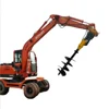 Solar screw pile drive attachment pile driving auger drive head