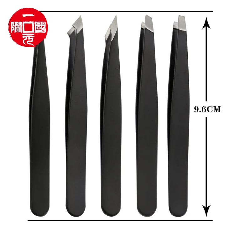 

Black Color Stainless Steel Eyelashes Lash Extension Tweezers Set