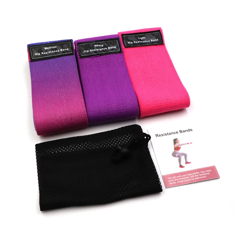 

Custom Logo Exercise Fitness Hip Booty Fabric Resistance Bands