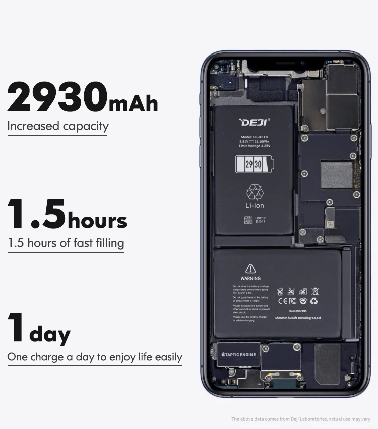 Deji Batteries For Iphone X 2716mah Real Capacity Replacement Free Tool Kit  Sticker Repair Phone Li-ion Original Battery - Mobile Phone Batteries -  AliExpress