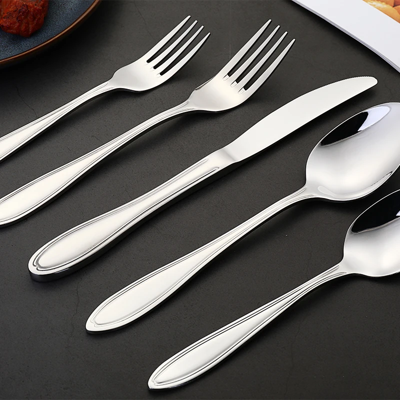 wholesale FDA stainless steel wedding gold cutlery spoon and fork knife golden flatware sets wedding cutlery
