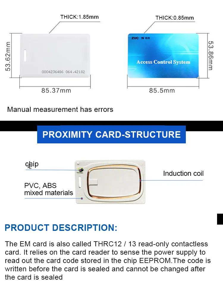 low price PVC ABS mixed material 13.56MHz Entrance and Exit gate access control system IC card
