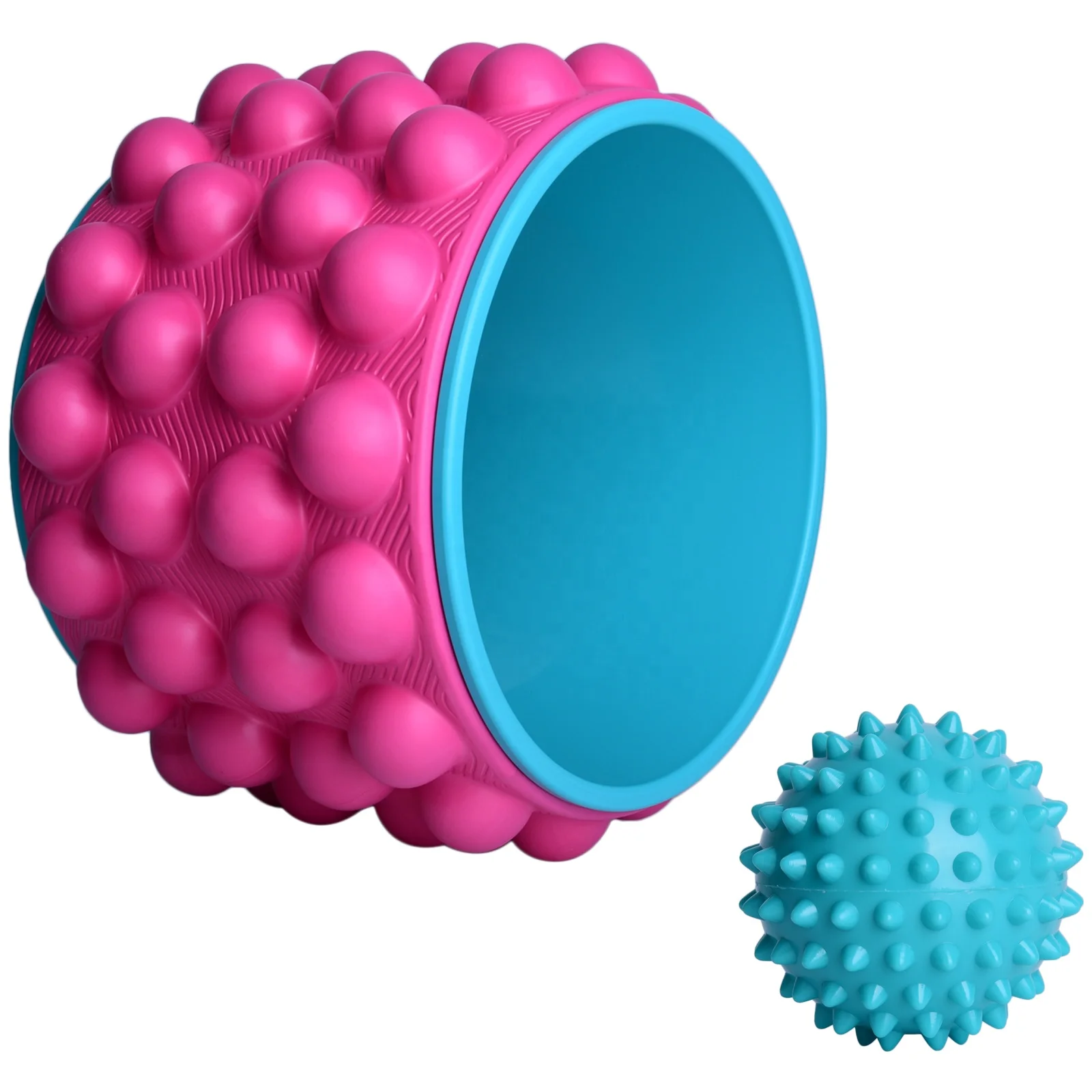 

Yoga Wheel with Spiky Ball Back Roller for Release Deep Tissue Massage Fasciitis Relief Fitness Equipment, Picture