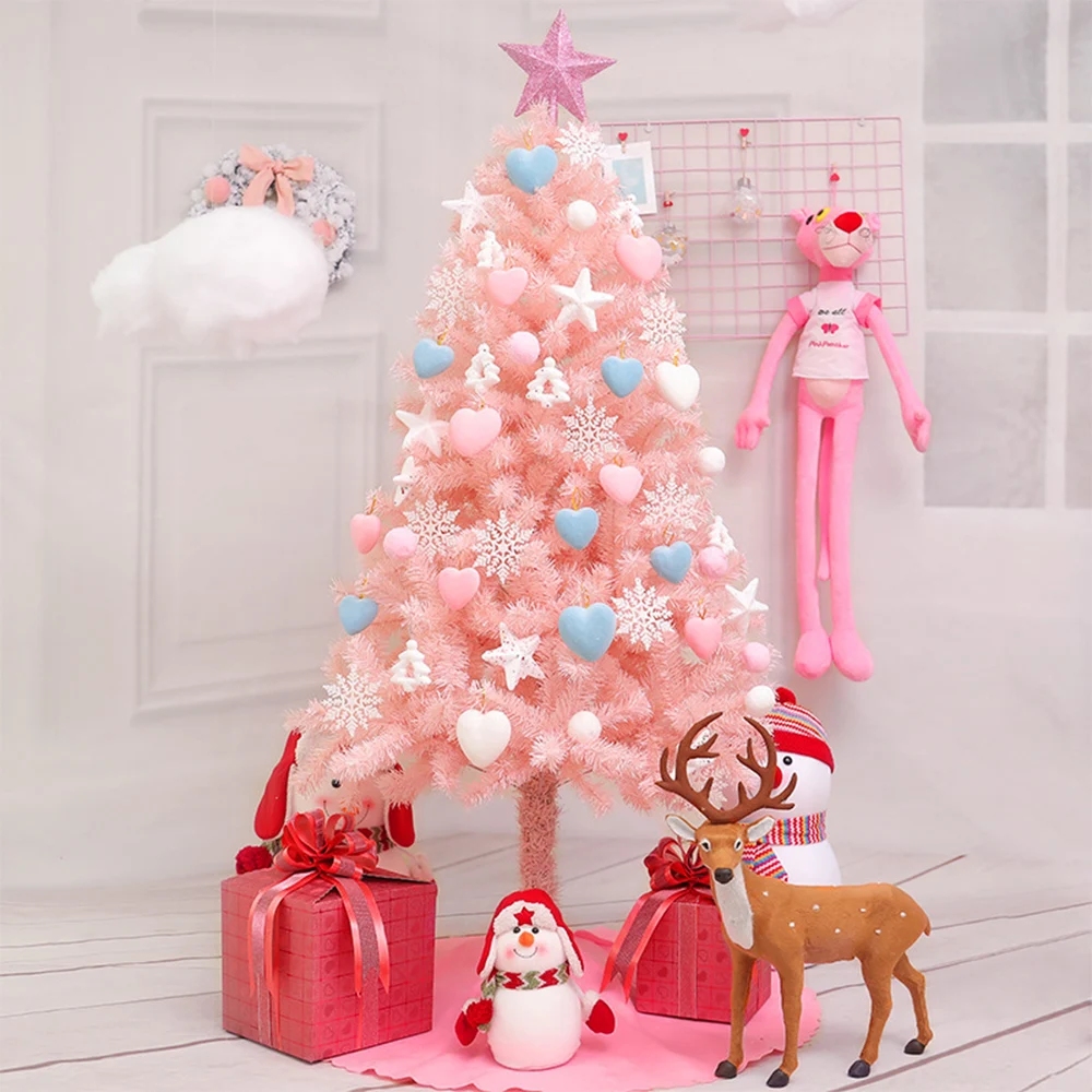 

Newbility 120cm christmas decor home pink christmas tree with led lights included