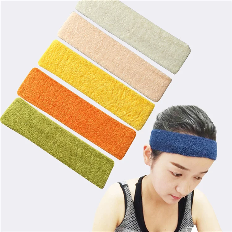

Custom Logo Tennis Basketball Head Bands Sports Running Gym Workout Moisture Wicking Terry Cloth Sweat Headbands, As picture or custom