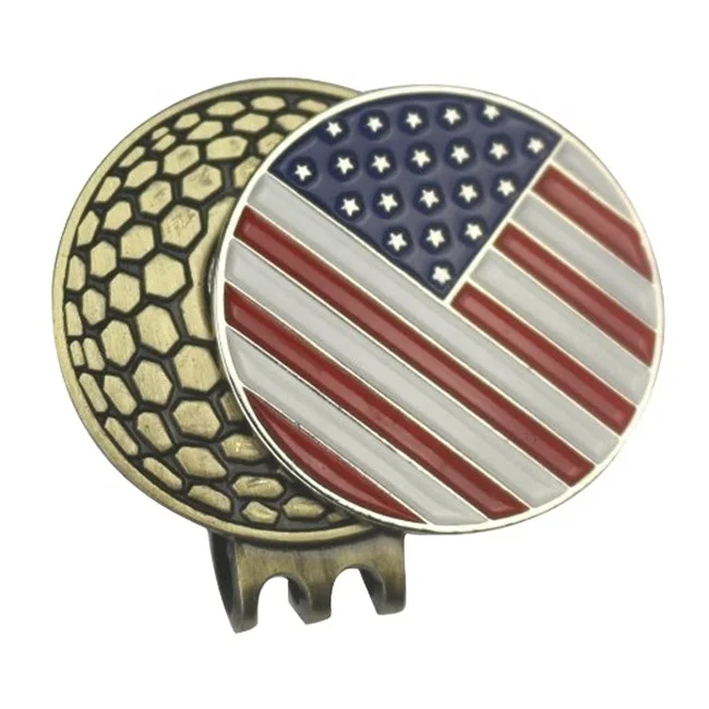 

Metal golf hat clip  ball marker clip magnet cap golf, Gold,silver/nickel,brass