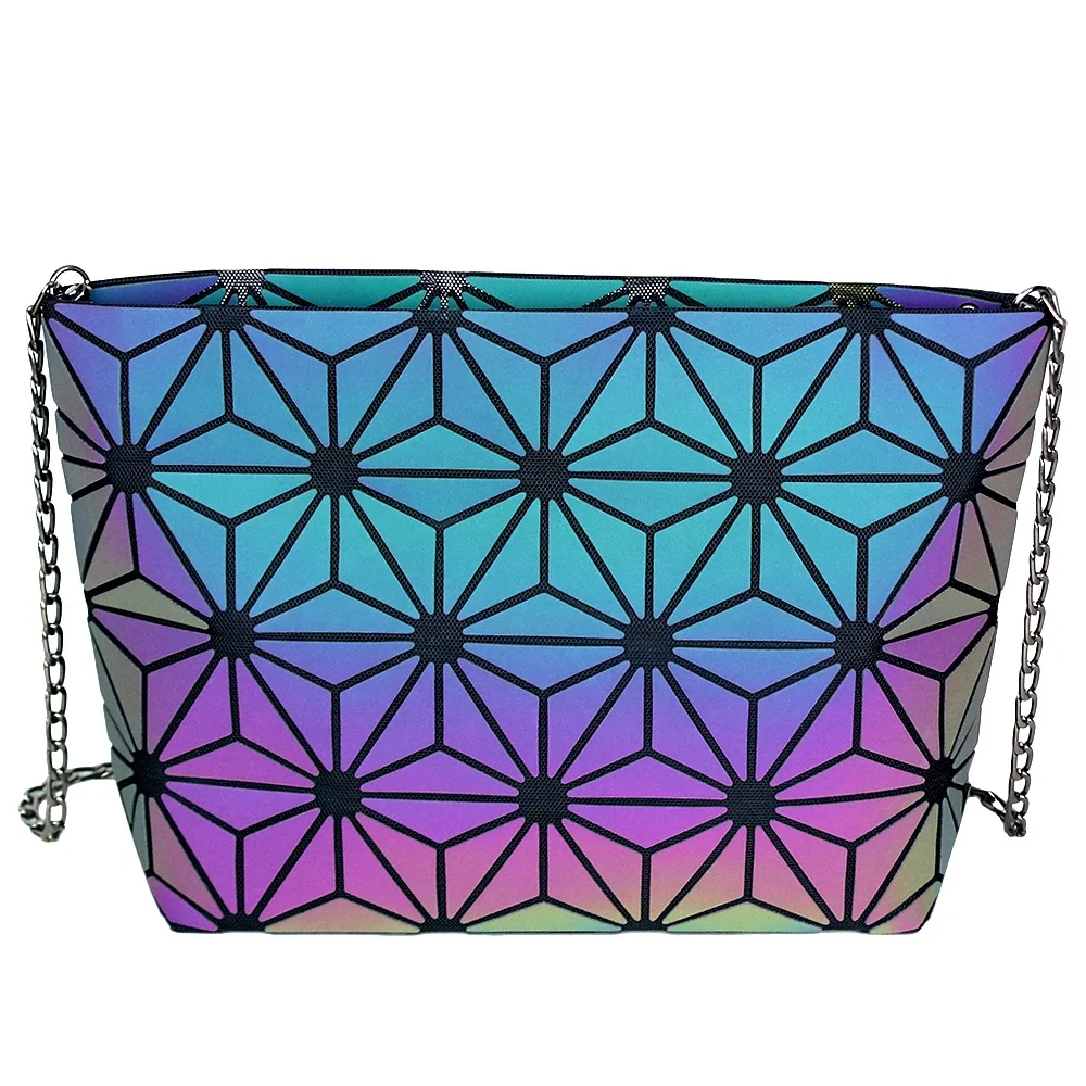 

Custom Logo Sling Bag Geometric Reflective Cross Bags Women Crossbody, 12 patterns luminous