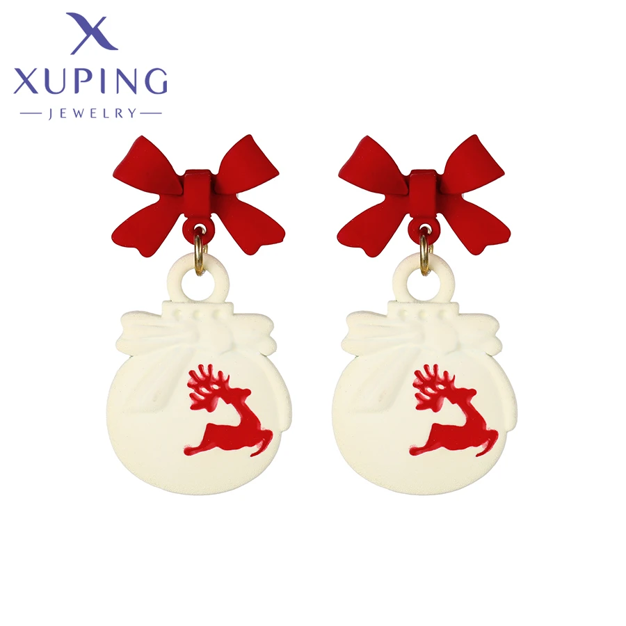 

YM earring-1451 Xuping Jewelry fashion jewelry luxury elegant romantic lucky bag red bow deer 14K gold plated color earrings