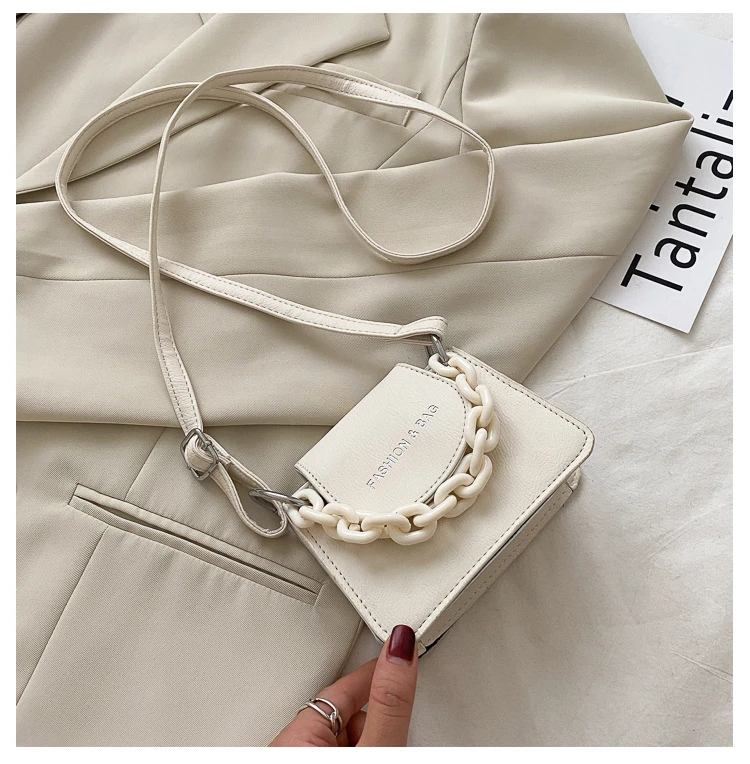 

2021 Youth Ladies Simple Versatile Crossbody Bag Acrylic Chain single shoulder casual mini bags women handbags, Customized color