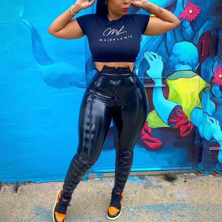 

2021 Hot Sale Fashion New Stylish Sexy Plus Size Fall Leather Women Zip Pencil Pants for Winter