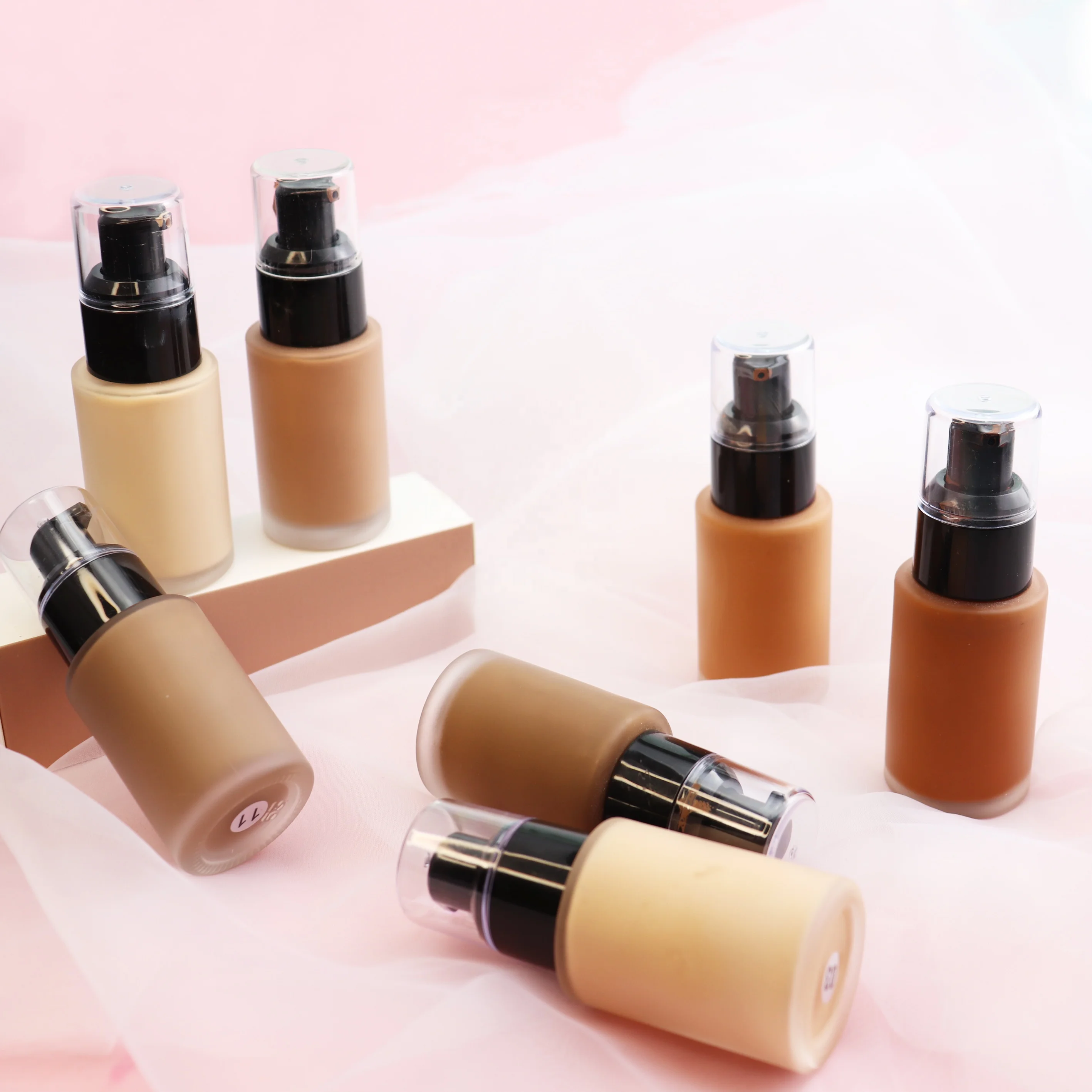 

Fully Stocked Makeup Liquid Foundation Private Label Cover All Foundation Custom Logo Packaging and Samples