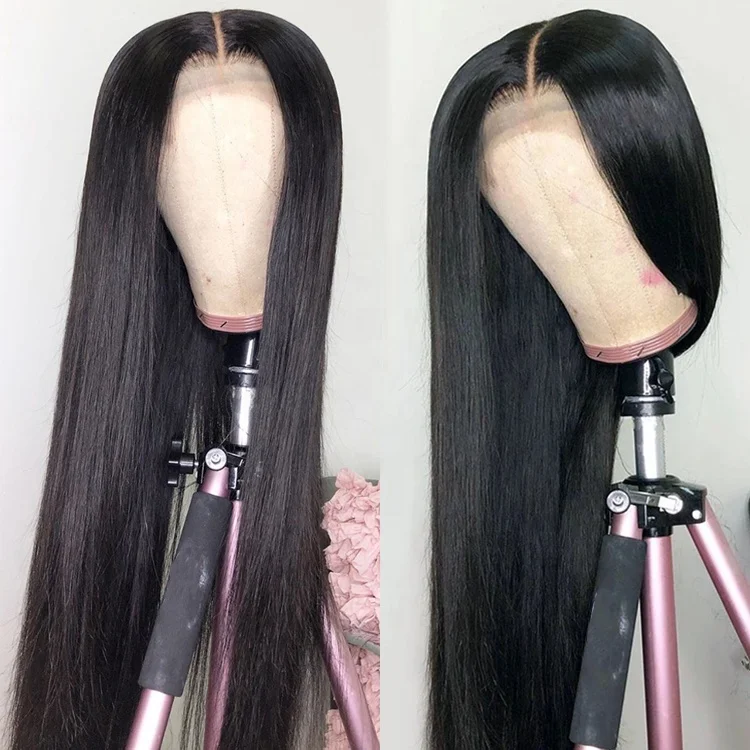 

10a Grade 100% Virgin Human Hair for Black Women 13x4 Transparent Lace Frontal Wigs, Natural color