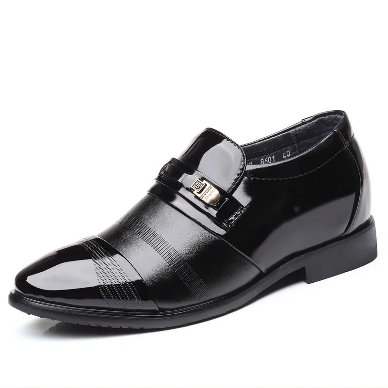 

Height increasing dress shoes pointed toe shiny in elvevator shoes for men