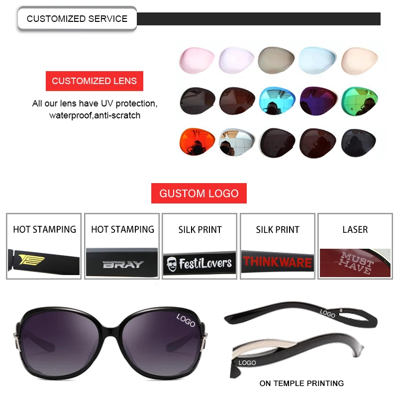 Fancy brand plastic frame polarized shipping oversized sunglasses women 2019