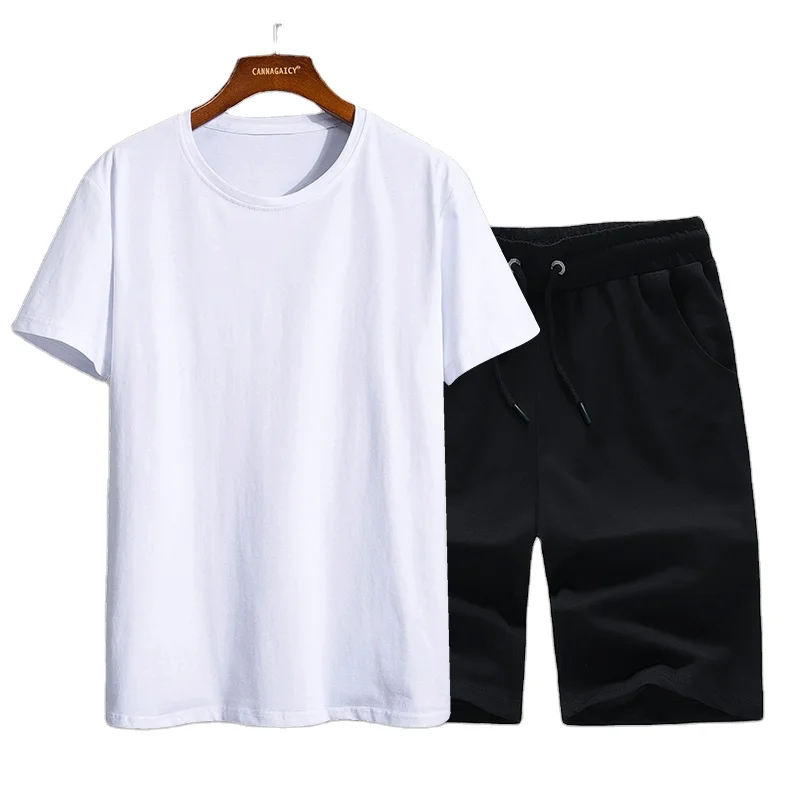 

Hot men's suits T-shirt shorts men's sports leisure suit logo customized wholesale