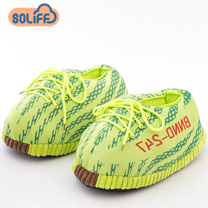 

2021 New design yeezy shoes plush unisex sneaker warm indoor slippers, Customized color