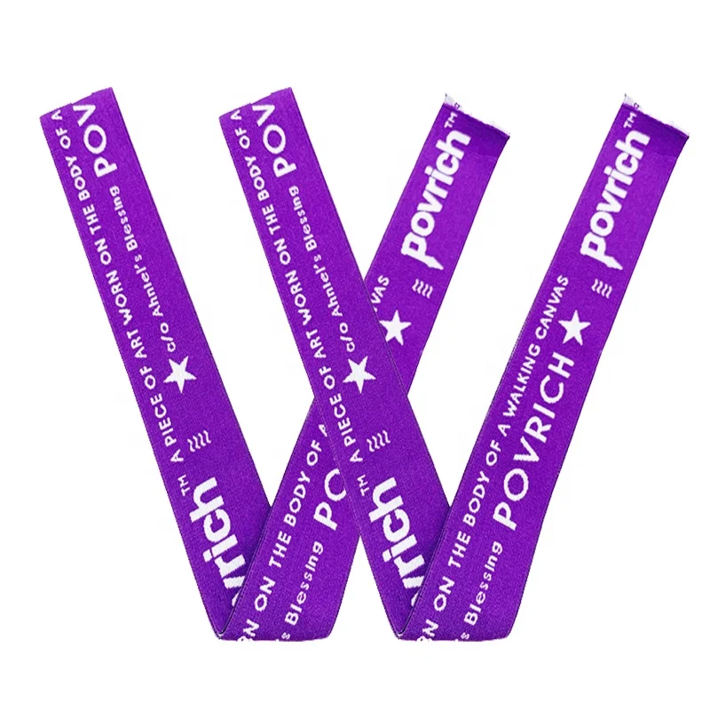 Small Moq 45MM Custom Textile Wide Color Jacquard Biodegradable Cotton Knitted Elastic Band For Wigs