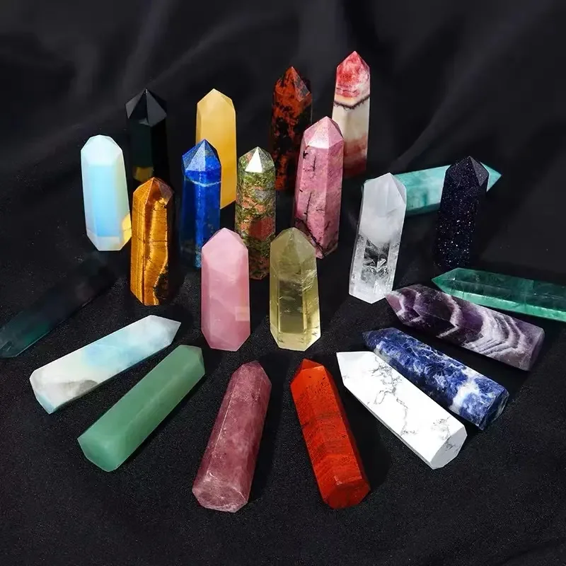 

Wholesale Various Natural Crystal Point Wand Healing Crystal Obelisk multi materials available Crystal Point gemstones towers