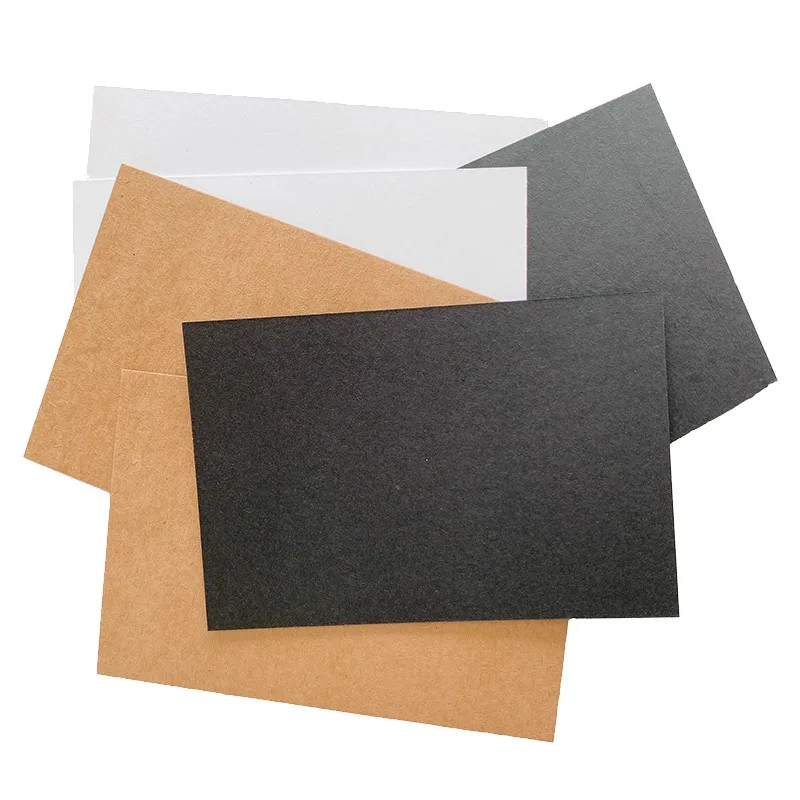 Image of High Quality Blank Kraft Paper Card Stationery Handmade Letter Paper Postcard DIY Brown White Black Blank Custom Postcard