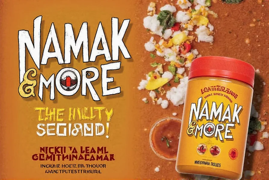 Bowl of kala namak beside chaat ingredients