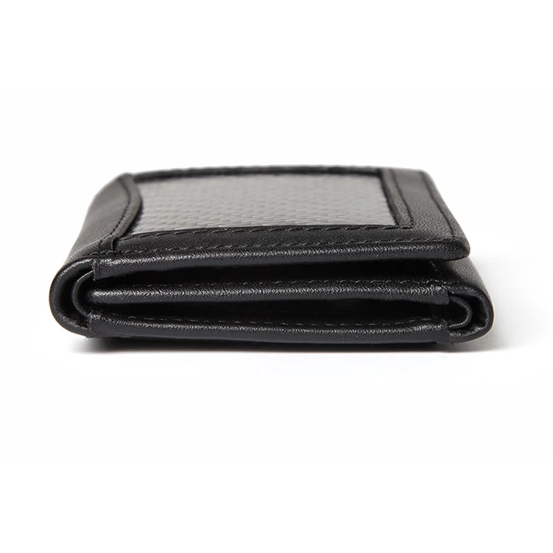 

Multifunction Slim Genuine Carbon Fiber Saffiano Leather Rfid Blocking Money Clip Wallet For Men, Customized color