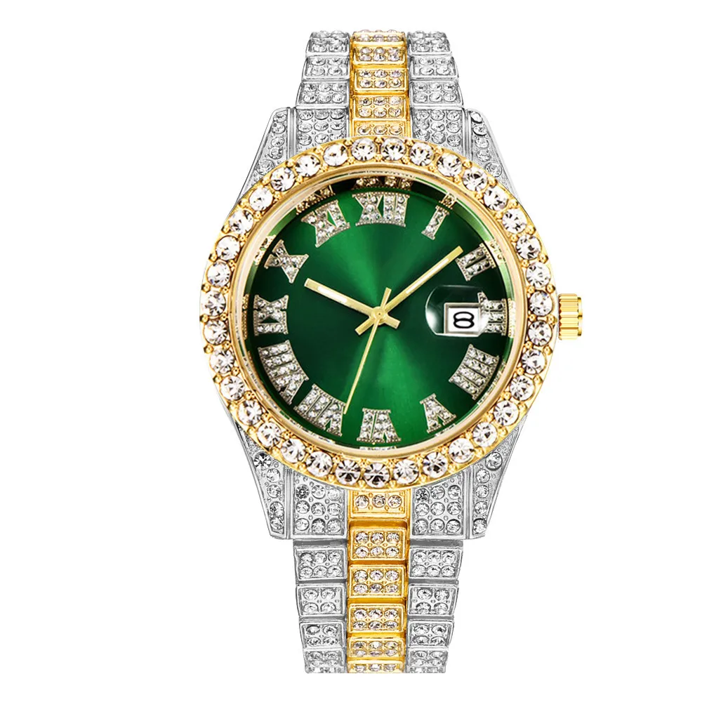 

Top Selling Mens Luxury Gold Plated Watches 2021 Bling Watch Iced Out Diamond Moissanite Watch