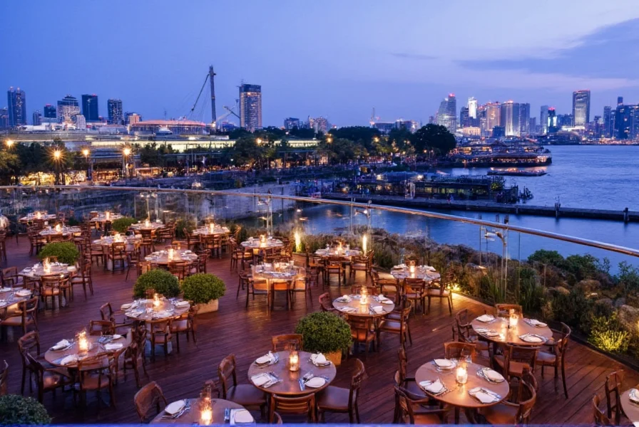 Pepper Terrace Singapore waterfront dining area with multiple restaurants and city skyline views