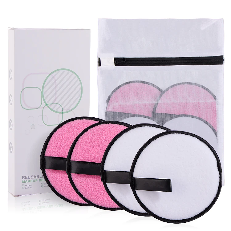 

Private Label Reusable Short Hair Faconne Velvet Towel Washable Makeup Remover Pads Sets