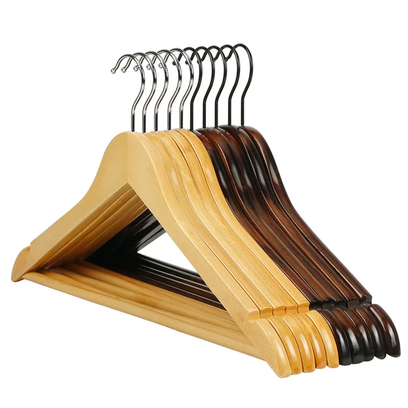 

Non Slip Custom Logo Clothes Hanger Dark Wood Hangers For Clothes Jacket Coat, Natural, black or customized