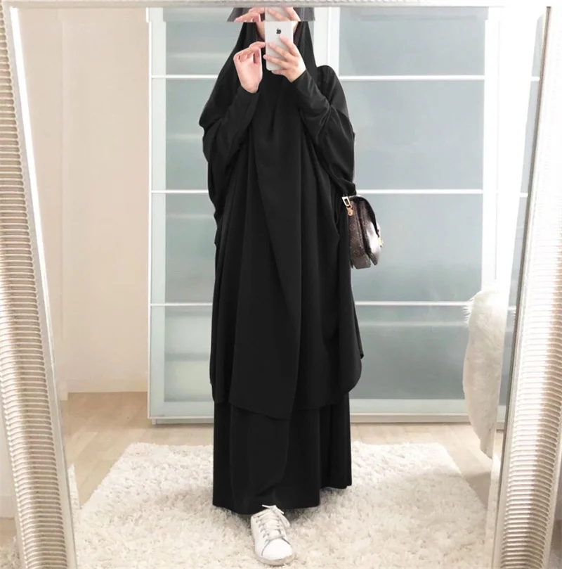 

Factory Direct Sales Spring Modest Ladies Big Swing Solid Color Robe Loose Skirt For Muslim Women