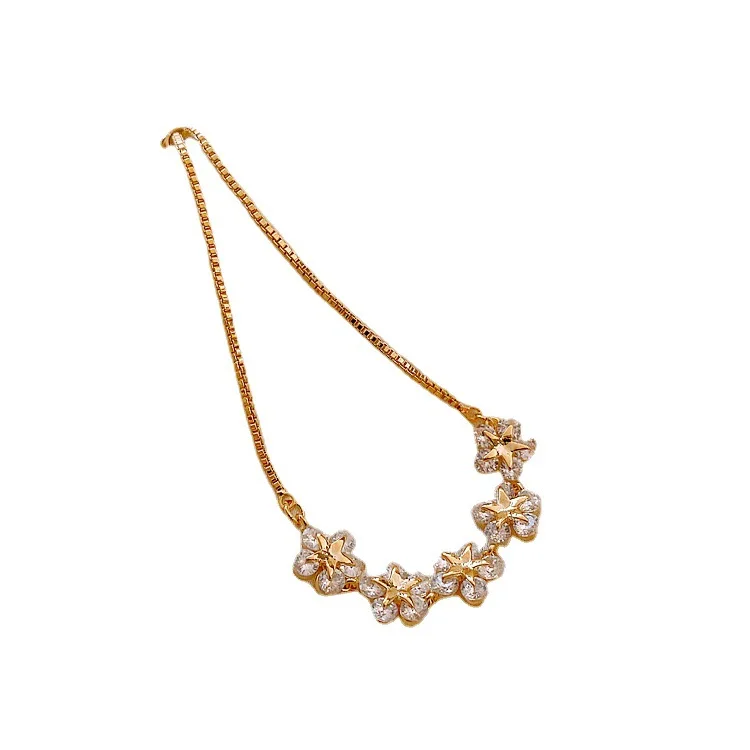 

Xunbei Zircon Petal Amphibole Female Net Celebrity Flower Charm Bracelet