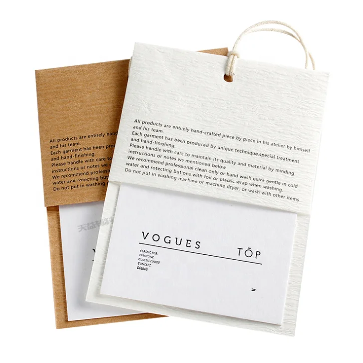 

Hot Sale Factory Supply Custom Luxury Brand Hang Tag Garment Paper Hang tag SwingTag For Clothing And Bag