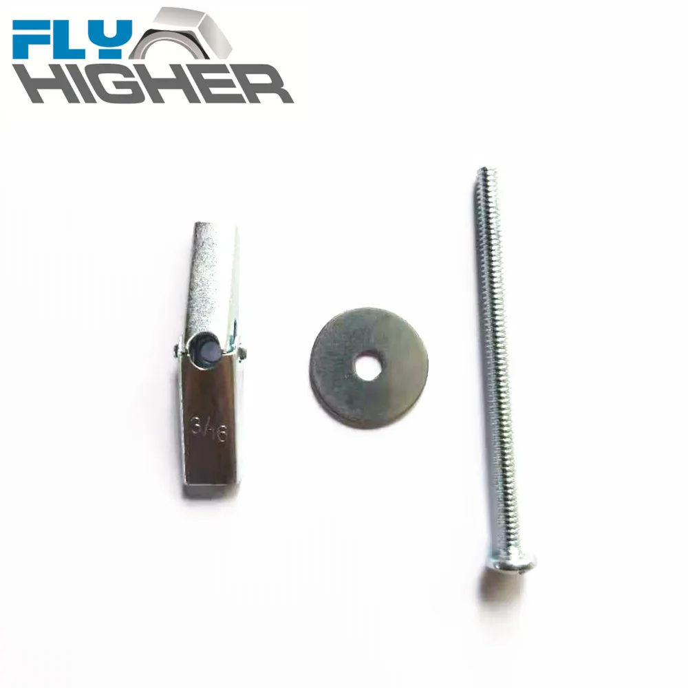 3/16x3 Spring Toggle Anchor Bolt With Washer Gravity Metal Butterfly