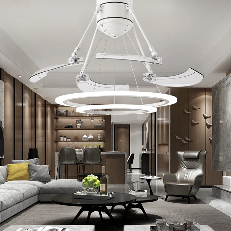 New style  indoor led ceiling fans light decorative ceiling mounted fan light with remote led fan light acrylic chandelier