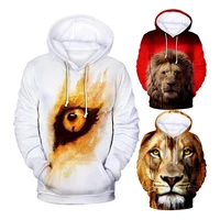 

Custom Hoodie Manufacturer New Blood Inspirational Lion King 3D Digital Printed Flower Cap Fashion Hoodie Young Man Hoodie