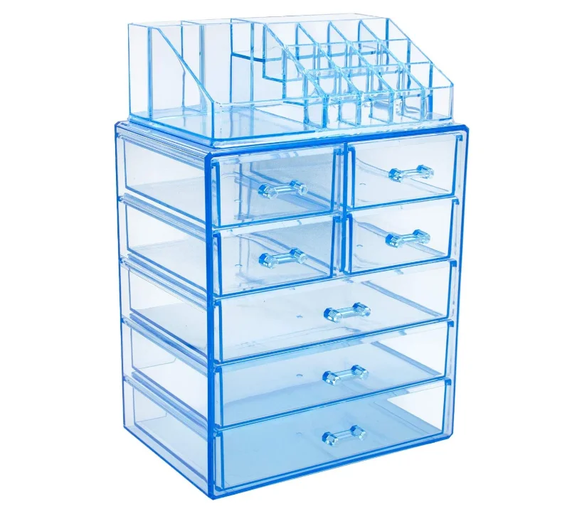 

Transparent 6 Drawer Acrylic Clear Cube Makeup Organizer 5 Tier Acrylic