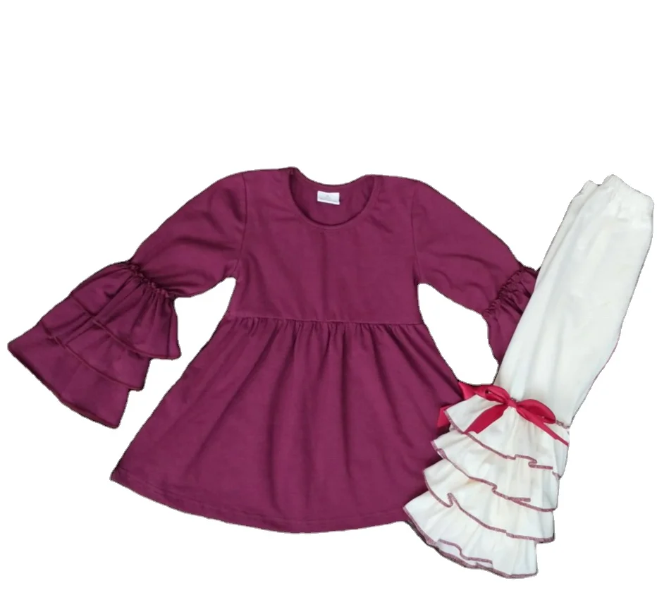 

Rst Wholesale long sleeve children clothing sets fall and winter baby girl boutique outfits, As picture or your request