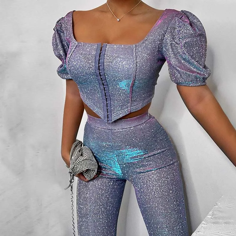 

FS0670D 2020 latest design sexy women silver Pants