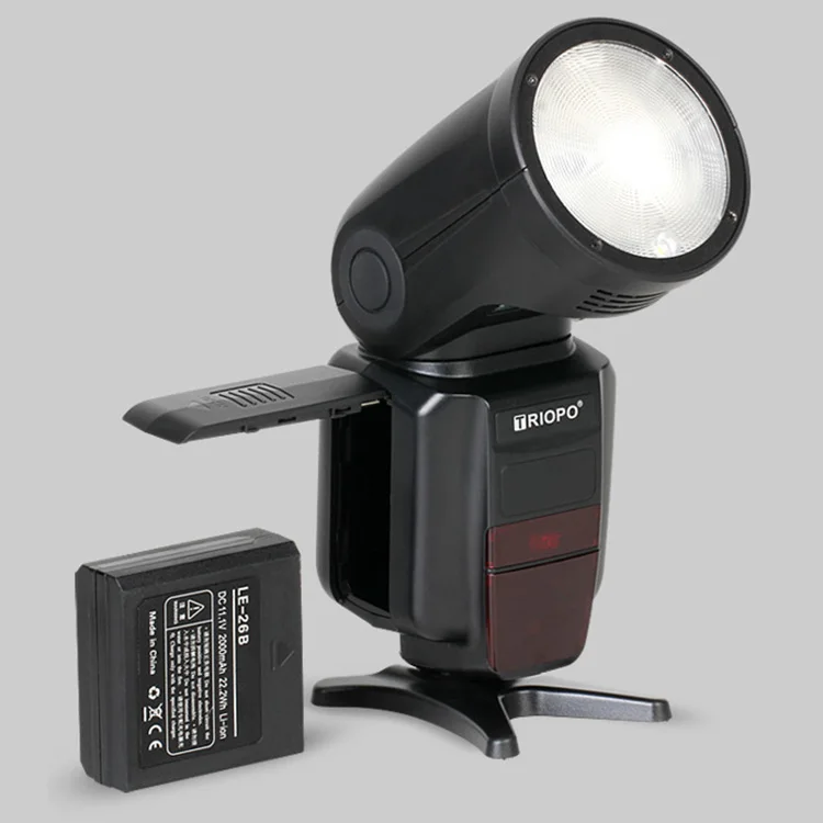 

TRIOPO factory professional speedlite front TTL Round Head Camera Flash lights simliar as godox V1 version for C N brands camera, Black