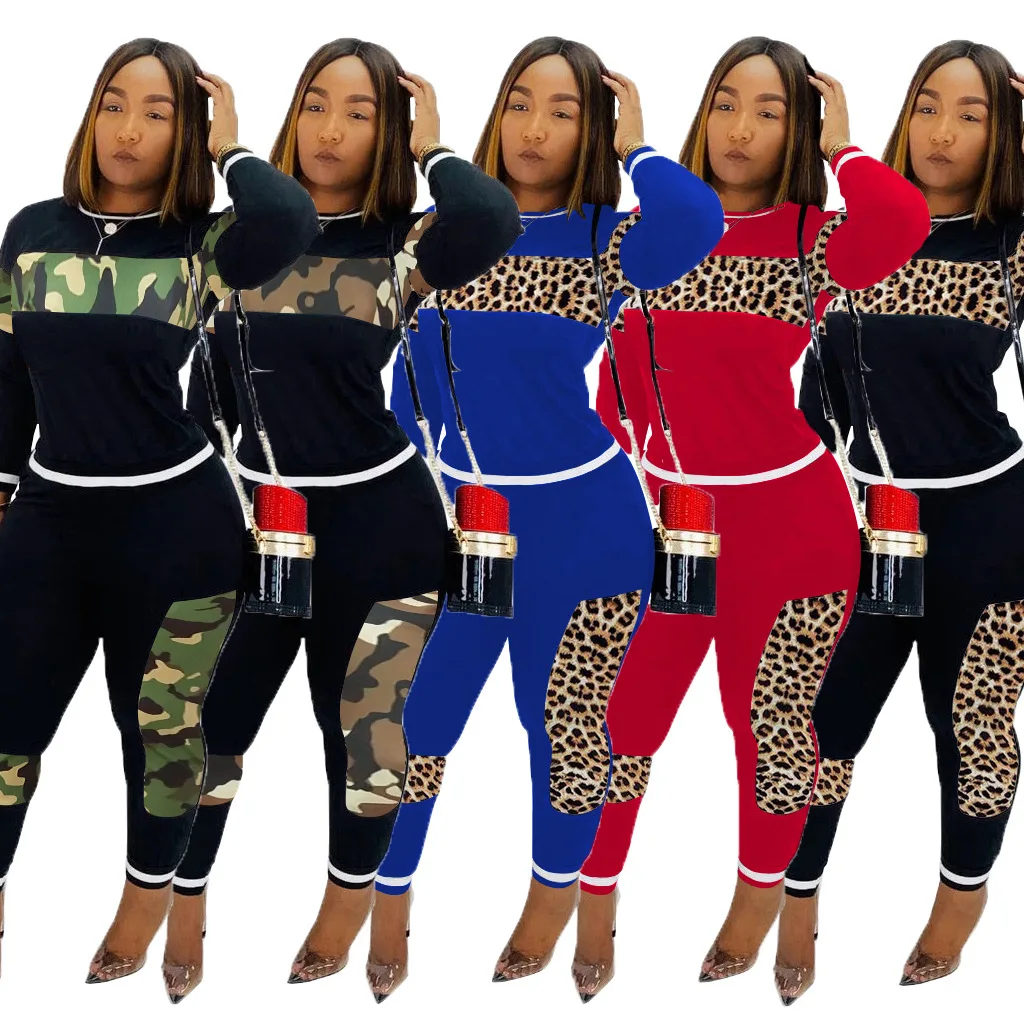 

90926-MX77 high elastic long sleeve leopard print jumpsuit woman
