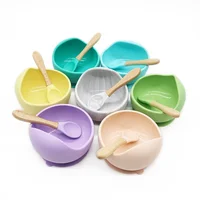 

Eco-friendly Heat Resistant Suction Silicone Baby Feeding Bowl with Spoon