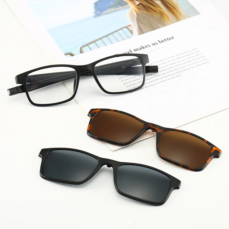 

DLC2503 Night Driving Magnetic Clip Sunglasses Men Polarized Clip on Glasses Blue Light Blocking lentes de sol