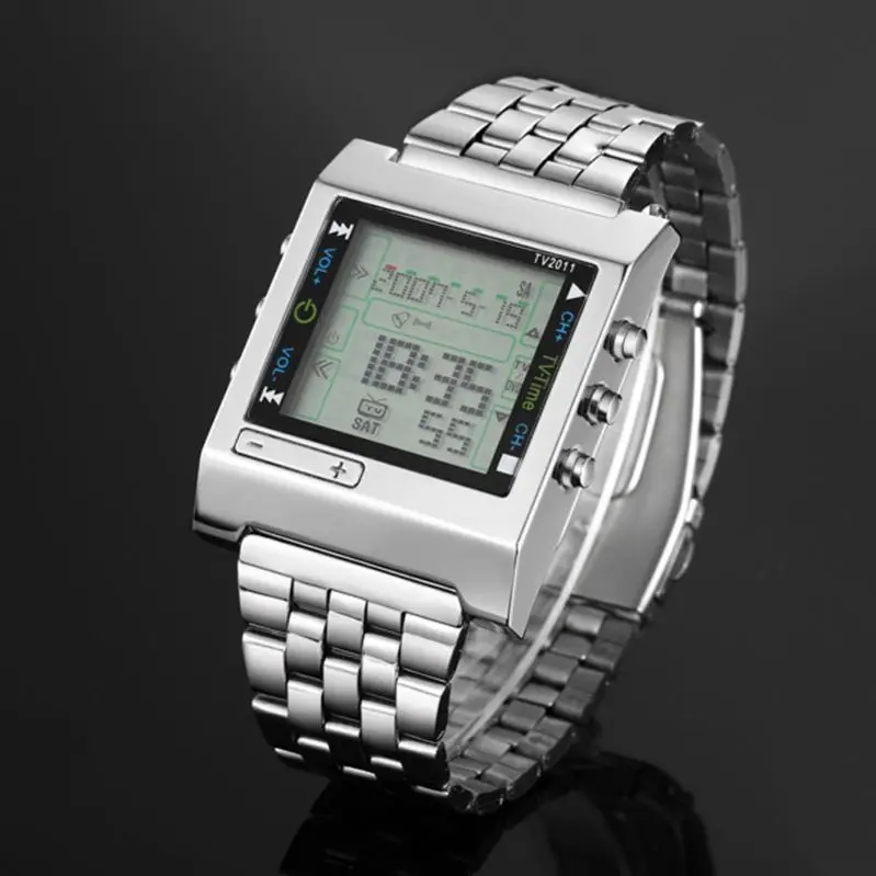 

TVG 2011 popular Chinese men digital watch authentic steel Strap Luminous auto date Chrono running reloj watch