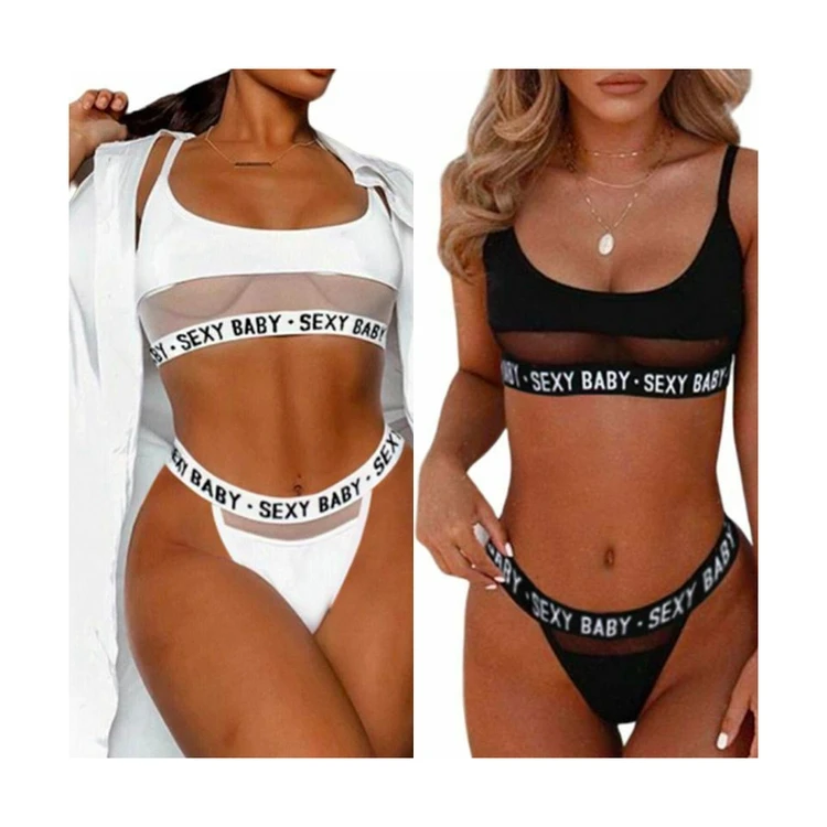 

Custom Logo Sport Underwear Set Bra and Thong Set for Lady