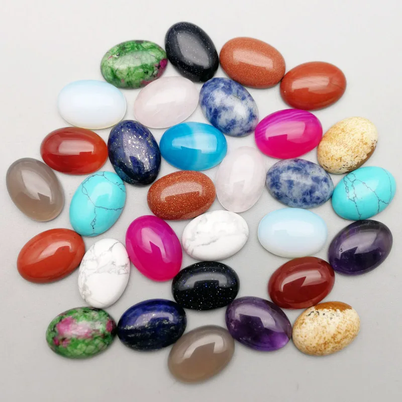 

13x18mm Natural stone mixed Oval Cabochon Chakra beads for jewelry making Wholesale hot sell
