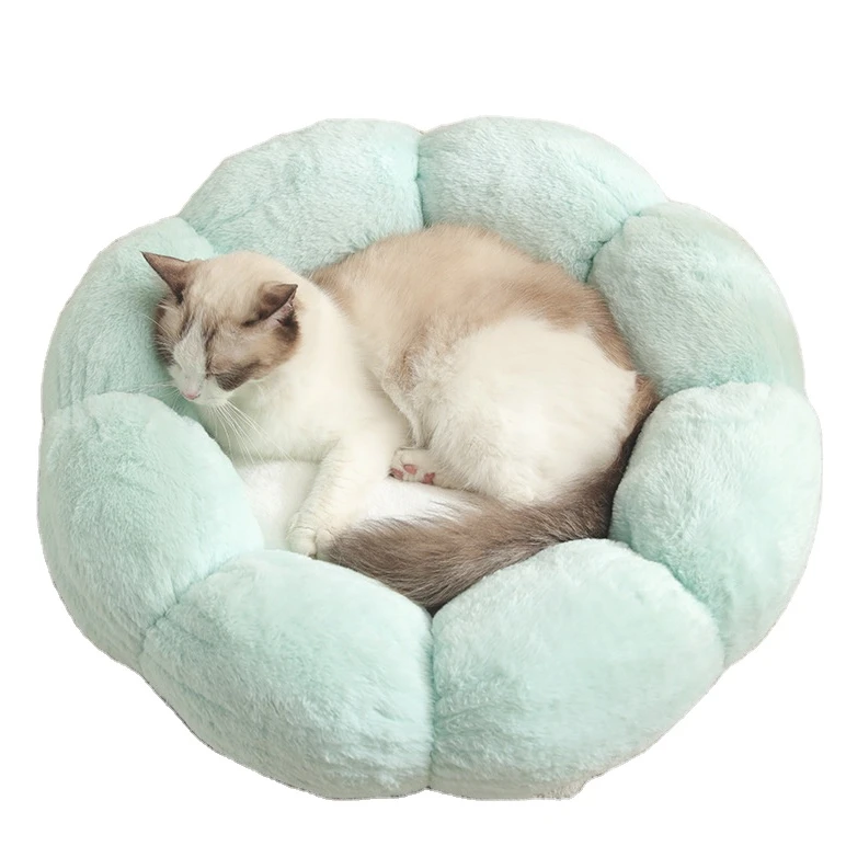 

Dropshipping winter warm deep sleep animal bed round pet bed soft cat and dog bed, Customized color