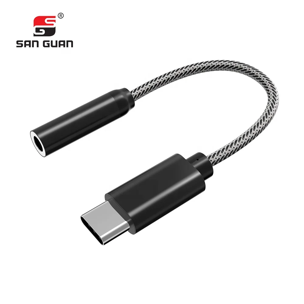 

Short USBC adapter Cable USB C to 3.5mm jack Headphone adaptor, Quality Type-C to Aux Audio Cable Compatible with Pixel phone, Black or customized