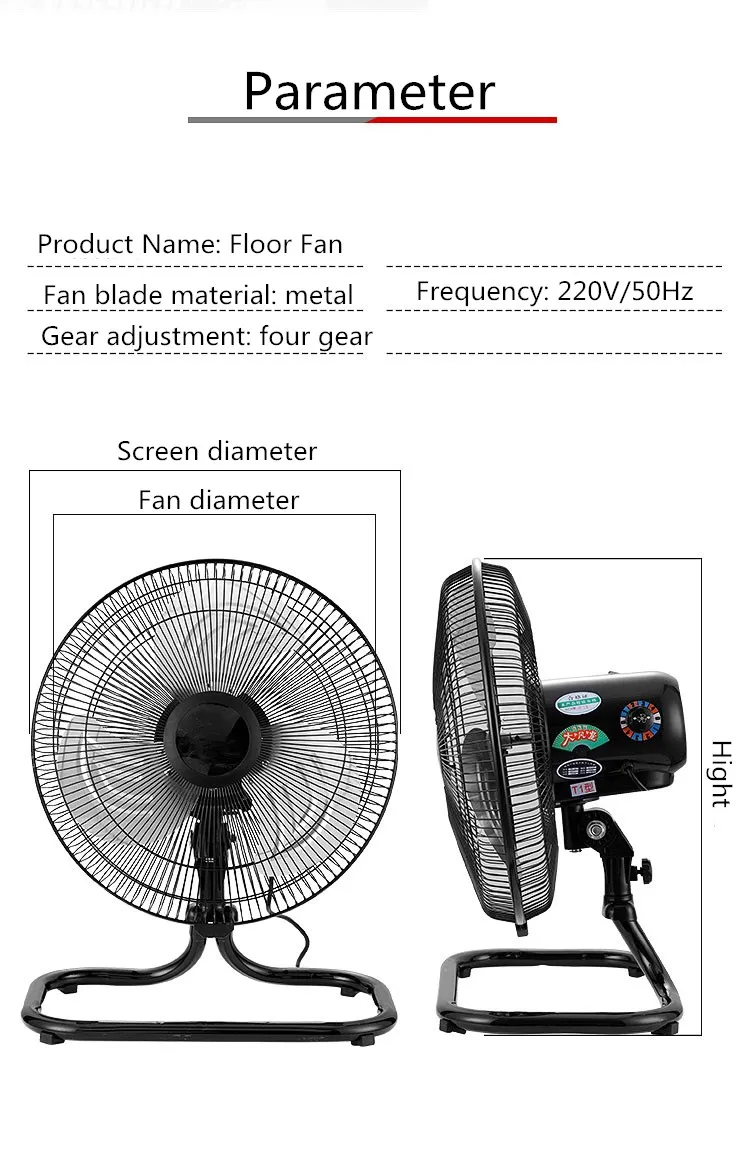 Hot sale 12/14/18 inch Electric stand/ wall/floor fan 3 in 1 industrial fan Aluminum blades